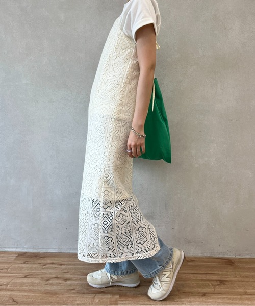 CPCM（シーピーシーエム）の「ブロックレースキャミワンピ（ワンピース・レディース・オフホワイト/ブラック/アイボリー・FREE）」の13枚目の写真