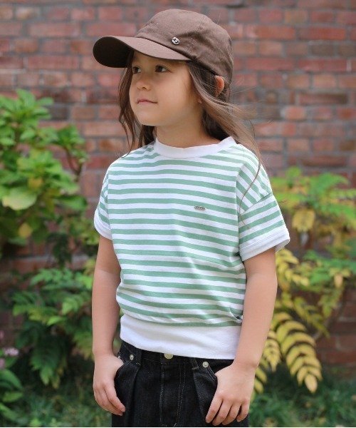 FITH(フィス)の「ボーダー 半袖リブTシャツ(Tシャツ/カットソー・キッズ・グリーン/グレー/ブラック・130/140)」の3枚目の写真