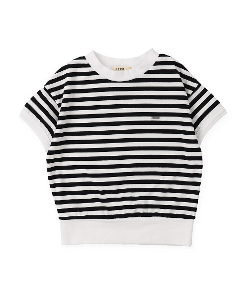 FITH(フィス)の「ボーダー 半袖リブTシャツ(Tシャツ/カットソー・キッズ・グリーン/グレー/ブラック・130/140)」の2枚目の写真
