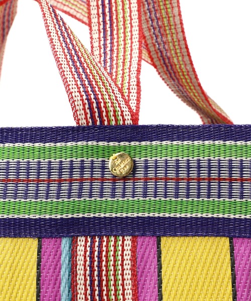 NE QUITTEZ PAS!（ヌキテパ）の「(ne Quittez pas)マルチストライプメッシュワイドトートバッグ（トートバッグ・レディース・ピンク/イエロー・FREE）」の11枚目の写真