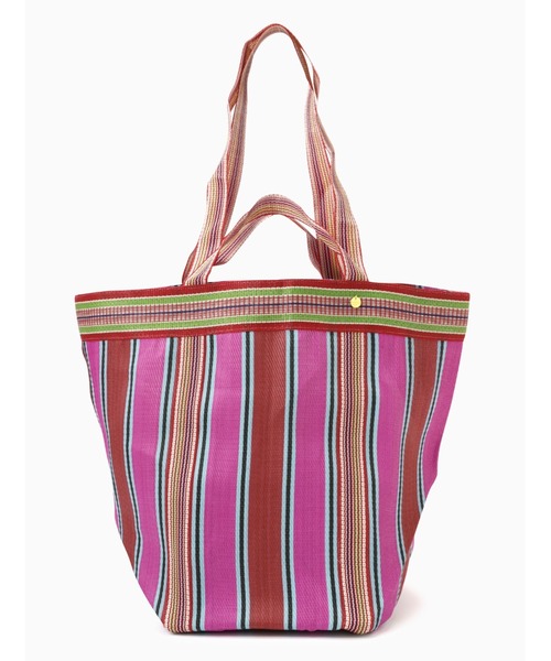NE QUITTEZ PAS!（ヌキテパ）の「(ne Quittez pas)マルチストライプメッシュワイドトートバッグ（トートバッグ・レディース・ピンク/イエロー・FREE）」の8枚目の写真