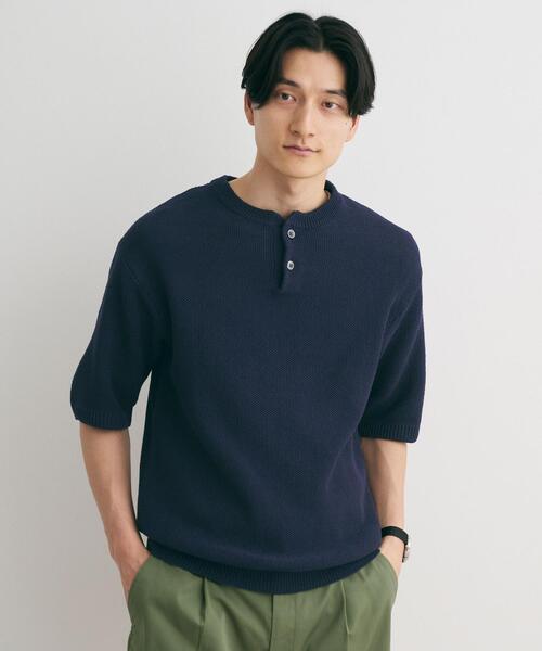 H BEAUTY&YOUTH ギマコットン　リンクス　ニットシャツ H＞ギマコットン リンクス ニットシャツ