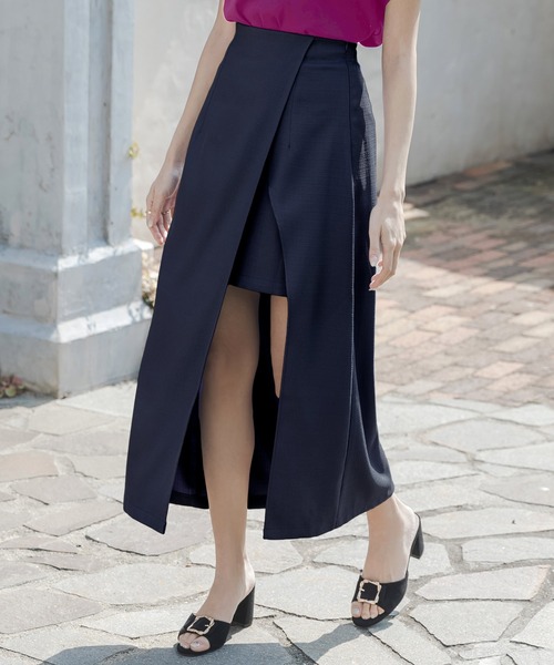 プラダネイビー タイトスカート 裏地付き 成瀬愛里さん着用】リーフレースタイトスカート