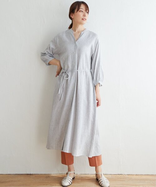 ikka（イッカ）の「レーヨン麻2WAYワンピース（ワンピース・レディース・オリーブ/ブラック/その他2・L/M）」の4枚目の写真