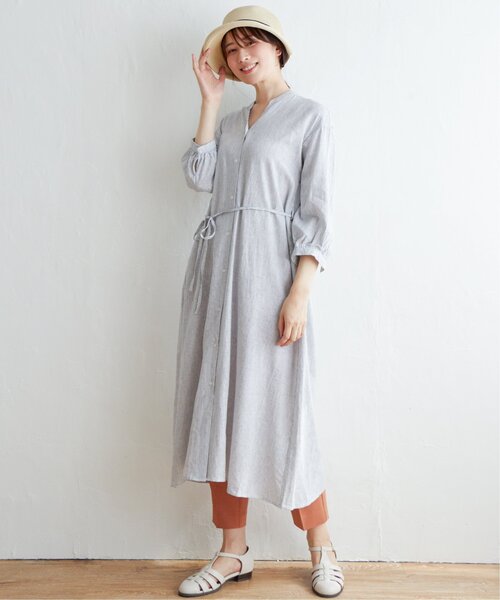 ikka（イッカ）の「レーヨン麻2WAYワンピース（ワンピース・レディース・オリーブ/ブラック/その他2・L/M）」の5枚目の写真