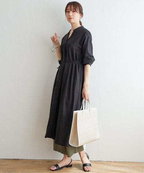 ikka（イッカ）の「レーヨン麻2WAYワンピース（ワンピース・レディース・オリーブ/ブラック/その他2・L/M）」の13枚目の写真