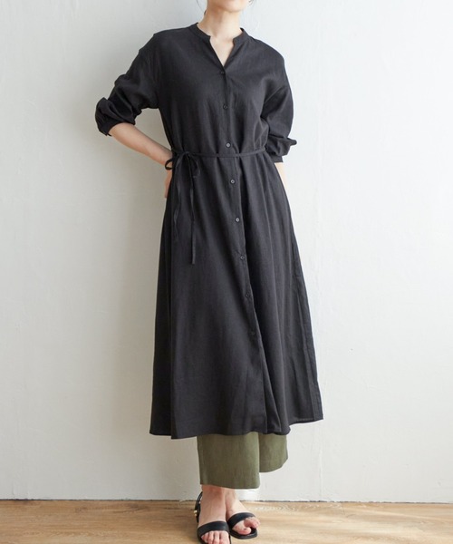 ikka（イッカ）の「レーヨン麻2WAYワンピース（ワンピース・レディース・オリーブ/ブラック/その他2・L/M）」の2枚目の写真