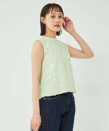 green label relaxing | ジャカード ドッキング クロップド プルオーバー カットソー(Tシャツ/カットソー)