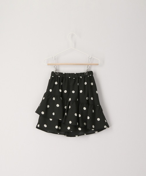 ROPE' PICNIC(ロペピクニック)の「【KIDS】リンクコーデ/ドット柄アシメントリーフリルスカート(スカート・キッズ・ブラック/ベージュ・110/120/130/140/150)」の3枚目の写真
