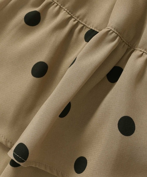 ROPE' PICNIC(ロペピクニック)の「【KIDS】リンクコーデ/ドット柄アシメントリーフリルスカート(スカート・キッズ・ブラック/ベージュ・110/120/130/140/150)」の6枚目の写真