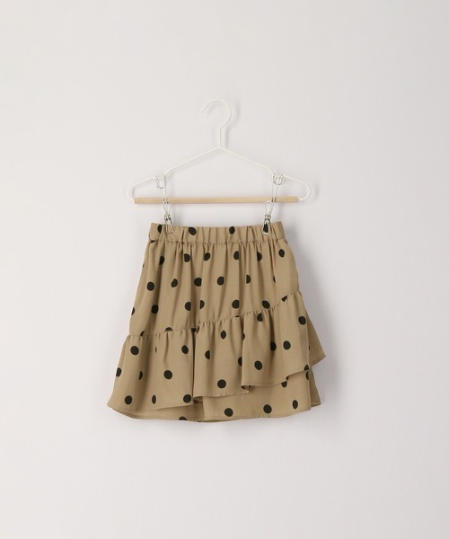 ROPE' PICNIC(ロペピクニック)の「【KIDS】リンクコーデ/ドット柄アシメントリーフリルスカート(スカート・キッズ・ブラック/ベージュ・110/120/130/140/150)」の12枚目の写真