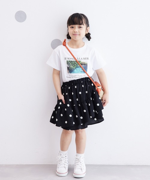 ROPE' PICNIC(ロペピクニック)の「【KIDS】リンクコーデ/ドット柄アシメントリーフリルスカート(スカート・キッズ・ブラック/ベージュ・110/120/130/140/150)」の15枚目の写真