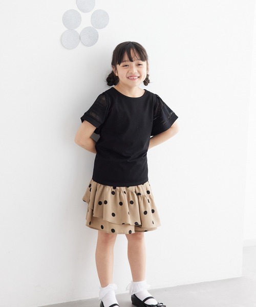 ROPE' PICNIC(ロペピクニック)の「【KIDS】リンクコーデ/ドット柄アシメントリーフリルスカート(スカート・キッズ・ブラック/ベージュ・110/120/130/140/150)」の18枚目の写真
