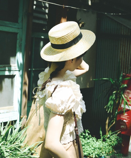 カンカン帽　レトロ kutir（クティール）の「【クティールとレトロ】カンカン帽（ハット