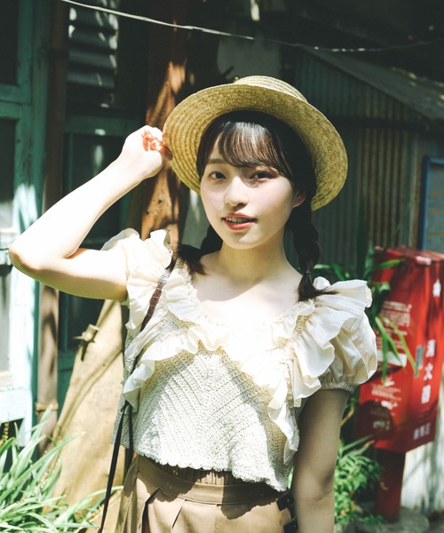 カンカン帽　レトロ kutir（クティール）の「【クティールとレトロ】カンカン帽（ハット