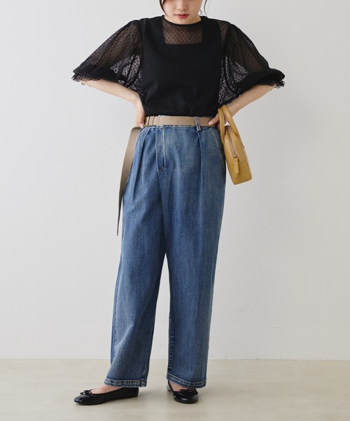 PUAL CE CIN（ピュアルセシン）の「水玉インドレースブラウス（シャツ/ブラウス・レディース・ブラック/オフホワイト・FREE）」の4枚目の写真