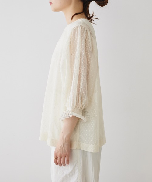 PUAL CE CIN（ピュアルセシン）の「水玉インドレースブラウス（シャツ/ブラウス・レディース・ブラック/オフホワイト・FREE）」の15枚目の写真