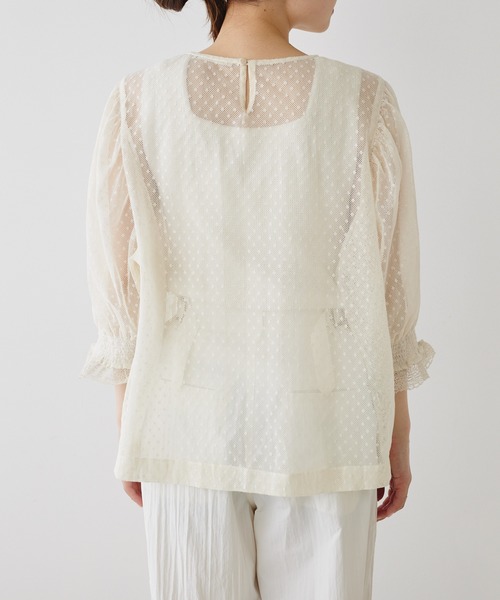 PUAL CE CIN（ピュアルセシン）の「水玉インドレースブラウス（シャツ/ブラウス・レディース・ブラック/オフホワイト・FREE）」の17枚目の写真
