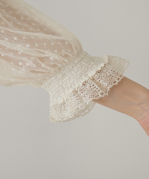 PUAL CE CIN（ピュアルセシン）の「水玉インドレースブラウス（シャツ/ブラウス・レディース・ブラック/オフホワイト・FREE）」の5枚目の写真