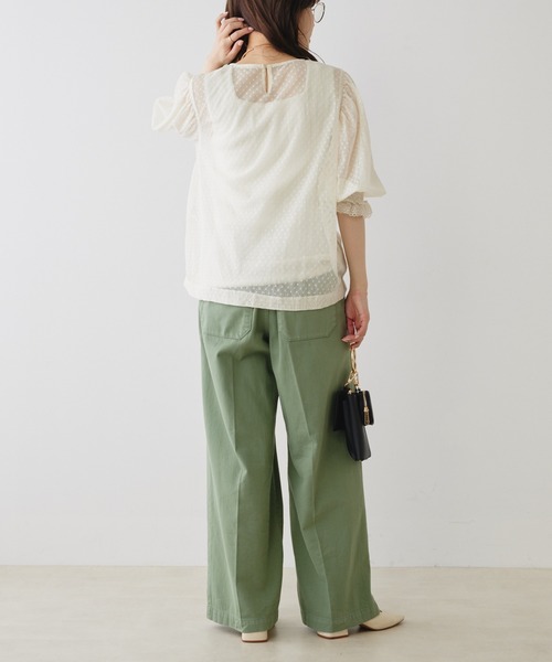 PUAL CE CIN（ピュアルセシン）の「水玉インドレースブラウス（シャツ/ブラウス・レディース・ブラック/オフホワイト・FREE）」の22枚目の写真