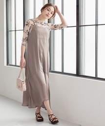 mysty woman | サテン/花柄キャミワンピース　961335(ワンピース)