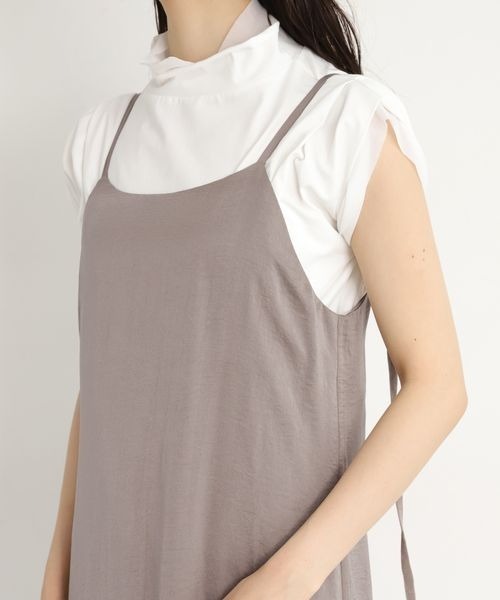 mysty woman（ミスティウーマン）の「サテン/花柄キャミワンピース　961335（ワンピース・レディース・グレイッシュベージュ/ブラック系その他/ホワイト系その他/バーガンディー・FREE）」の19枚目の写真