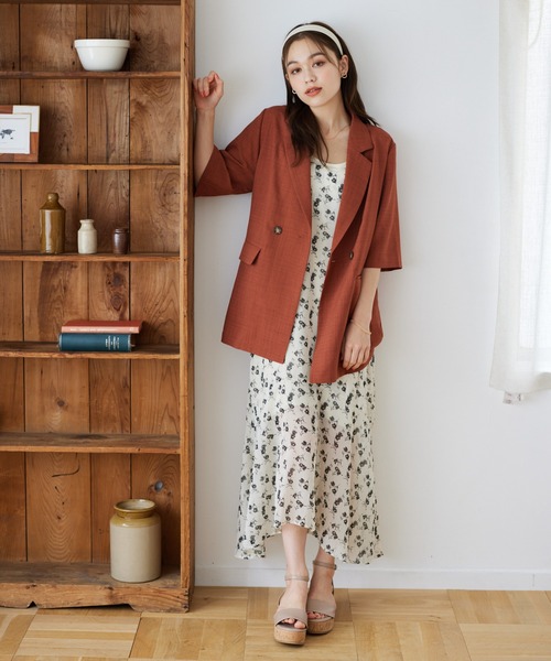 mysty woman（ミスティウーマン）の「サテン/花柄キャミワンピース　961335（ワンピース・レディース・グレイッシュベージュ/ブラック系その他/ホワイト系その他/バーガンディー・FREE）」の22枚目の写真