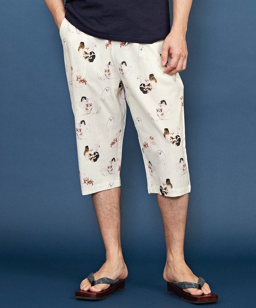 カヤ（カヤ）の「【カヤ】浮世絵メンズパンツ ステテコ（その他パンツ・メンズ・ブラック/ブルー/レッド/ホワイト/ダークネイビー/ベージュ/ネイビー/ダークグレー/ダークベージュ・FREE）」の2枚目の写真