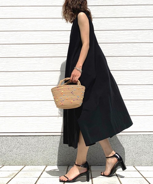 Q（キュー）の「リラックスロングワンピース（ワンピース・レディース・ダークグリーン/ブラック・MEDIUM）」の12枚目の写真