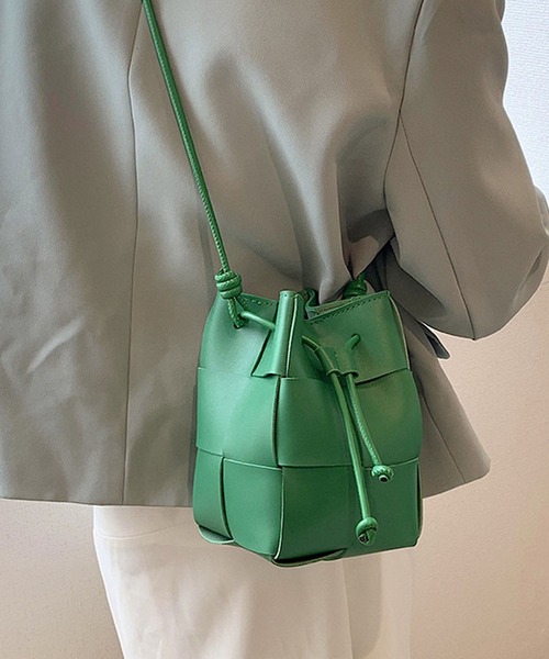 SVEC（シュベック）の「巾着 ミニバッグ / イントレ ショルダーバッグ（ショルダーバッグ・レディース・ベージュ/グリーン/ブラック/イエロー/ホワイト・FREE）」の14枚目の写真