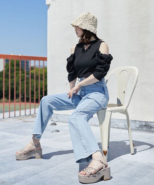 MAJESTIC LEGON（マジェスティックレゴン）の「クラフトペーパーハット（ハット・レディース・オートミール/ブラック・FREE）」の10枚目の写真