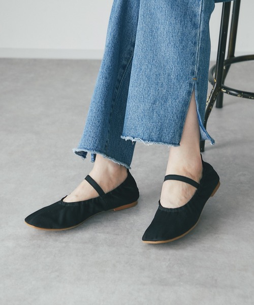 RIVE DROITE(リヴドロワ)の「ギャザーサテンバレエ(バレエシューズ・レディース・ブラック・38/37)」の4枚目の写真