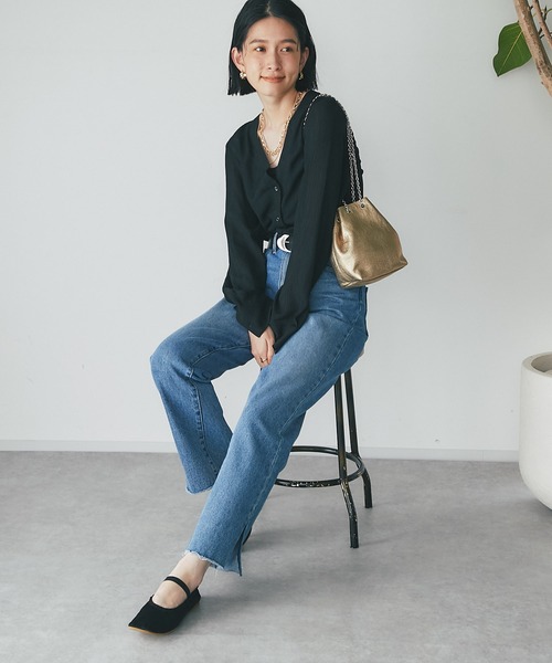 RIVE DROITE(リヴドロワ)の「ギャザーサテンバレエ(バレエシューズ・レディース・ブラック・38/37)」の5枚目の写真