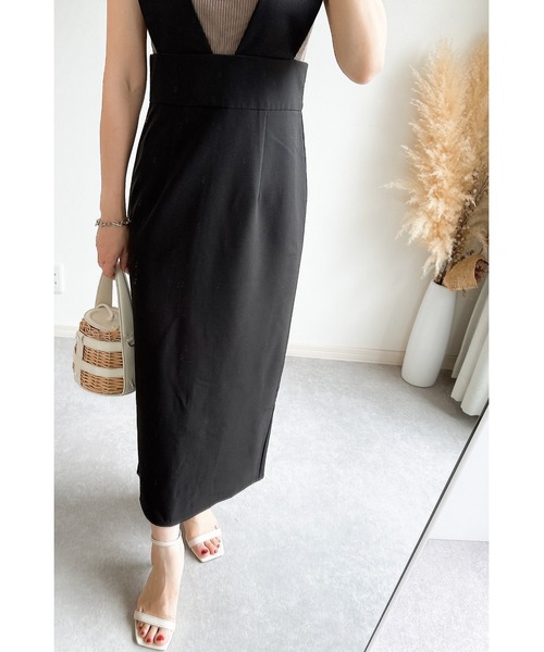 &. NOSTALGIA（アンドドットノスタルジア）の「【ZOZO限定】Iラインジャンスカ（ジャンパースカート・レディース・ブラック/カーキ/チャコールグレー・FREE）」の5枚目の写真