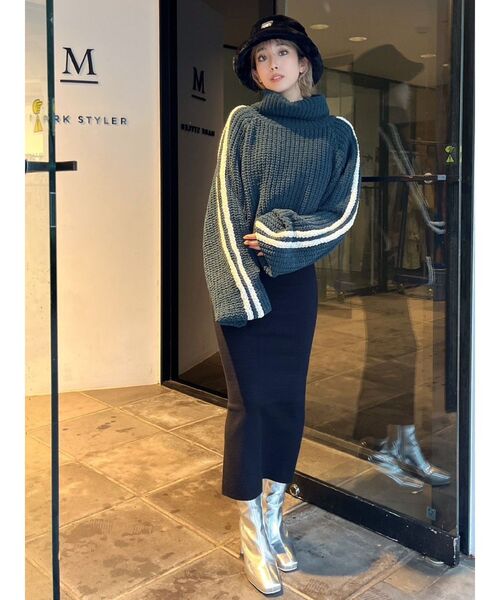 GYDA(ジェイダ)の「【SET着用可能】スリットタイトニットスカート(スカート・レディース・アイボリー/ブラック/ライトブルー・FREE)」の5枚目の写真