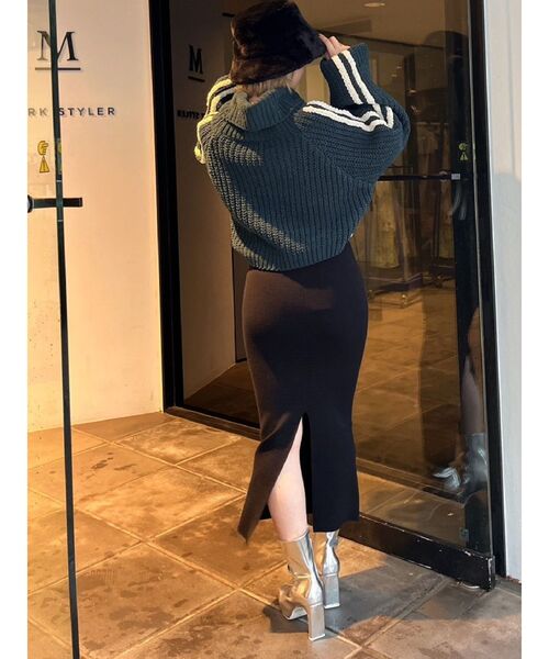 GYDA(ジェイダ)の「【SET着用可能】スリットタイトニットスカート(スカート・レディース・アイボリー/ブラック/ライトブルー・FREE)」の7枚目の写真