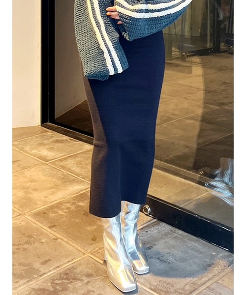 GYDA(ジェイダ)の「【SET着用可能】スリットタイトニットスカート(スカート・レディース・アイボリー/ブラック/ライトブルー・FREE)」の2枚目の写真