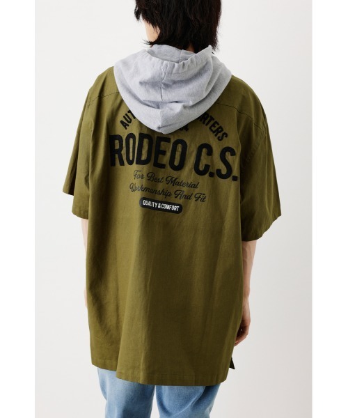 RODEO CROWNS WIDE BOWL（ロデオクラウンズワイドボウル）の「ワークフードシャツ（シャツ/ブラウス・メンズ・ブラック/ベージュ/カーキ・LARGE/MEDIUM）」の2枚目の写真