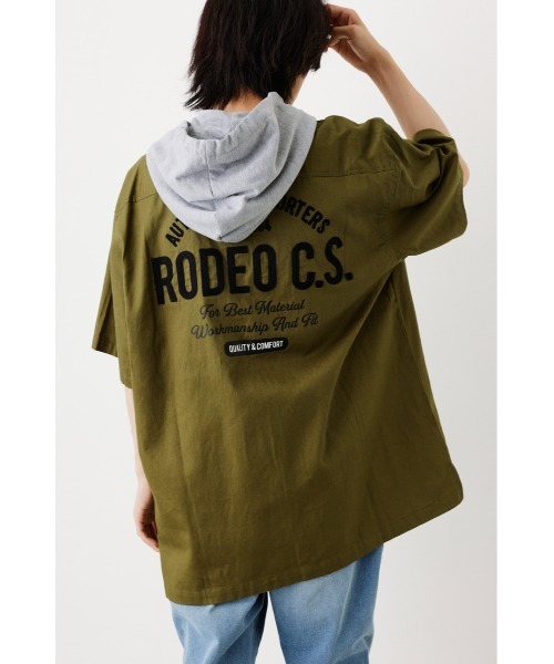 RODEO CROWNS WIDE BOWL（ロデオクラウンズワイドボウル）の「ワークフードシャツ（シャツ/ブラウス・メンズ・ブラック/ベージュ/カーキ・LARGE/MEDIUM）」の14枚目の写真
