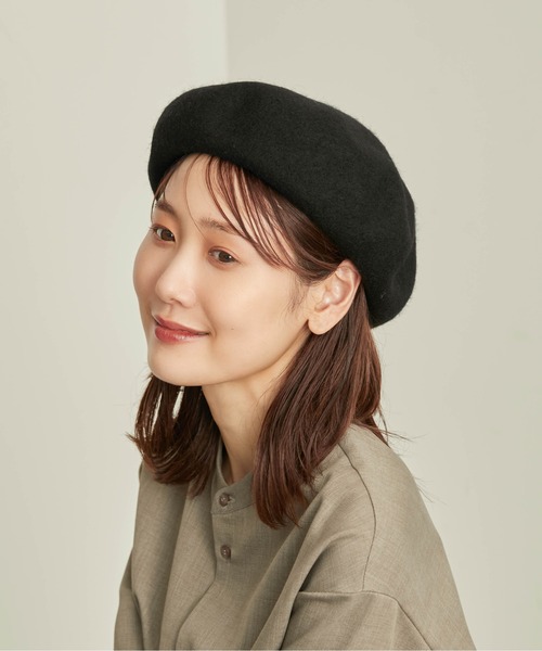 ROPE' PICNIC(ロペピクニック)の「ウールフェルトベレー帽(ハンチング/ベレー帽・レディース・キナリ/ブラック/チャコールグレー/ブルー・FREE)」の3枚目の写真