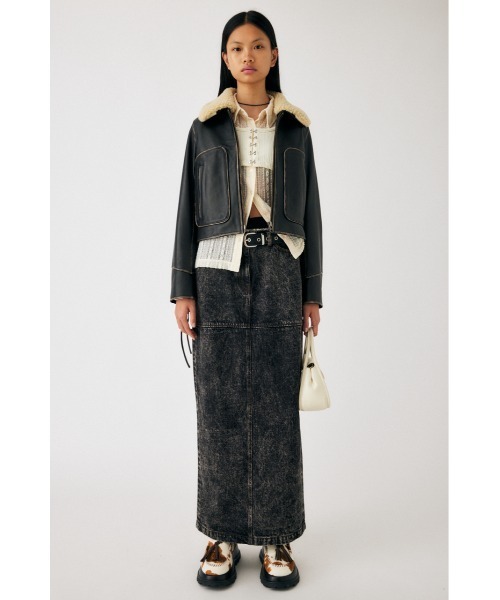 MOUSSY(マウジー)の「LEATHER COMPACT FLIGHT ジャケット(ライダースジャケット・レディース・ブラック・FREE)」の3枚目の写真