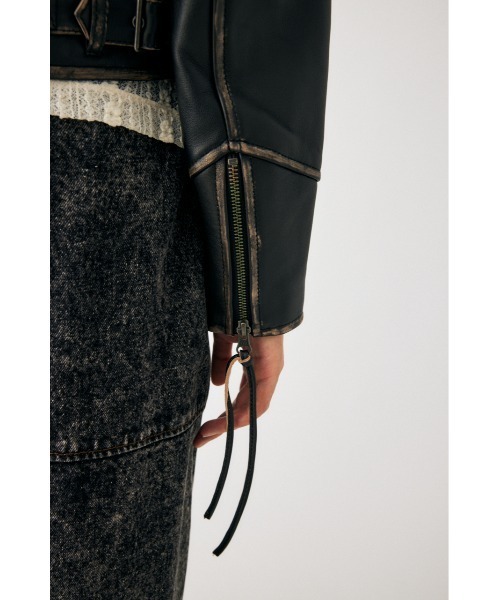 MOUSSY(マウジー)の「LEATHER COMPACT FLIGHT ジャケット(ライダースジャケット・レディース・ブラック・FREE)」の11枚目の写真