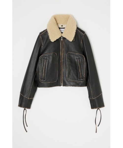MOUSSY(マウジー)の「LEATHER COMPACT FLIGHT ジャケット(ライダースジャケット・レディース・ブラック・FREE)」の12枚目の写真