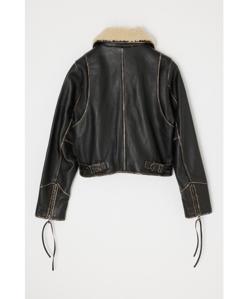 MOUSSY(マウジー)の「LEATHER COMPACT FLIGHT ジャケット(ライダースジャケット・レディース・ブラック・FREE)」の13枚目の写真