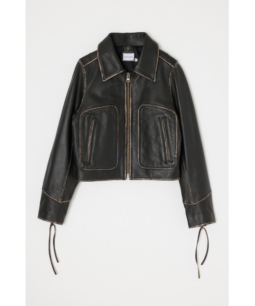 MOUSSY(マウジー)の「LEATHER COMPACT FLIGHT ジャケット(ライダースジャケット・レディース・ブラック・FREE)」の14枚目の写真