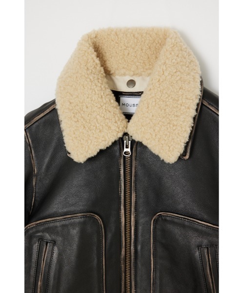 MOUSSY(マウジー)の「LEATHER COMPACT FLIGHT ジャケット(ライダースジャケット・レディース・ブラック・FREE)」の15枚目の写真
