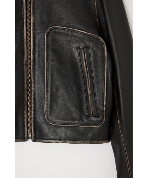 MOUSSY(マウジー)の「LEATHER COMPACT FLIGHT ジャケット(ライダースジャケット・レディース・ブラック・FREE)」の17枚目の写真