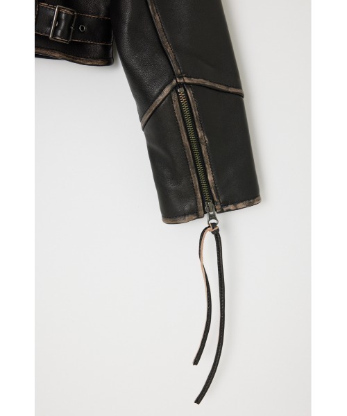 MOUSSY(マウジー)の「LEATHER COMPACT FLIGHT ジャケット(ライダースジャケット・レディース・ブラック・FREE)」の19枚目の写真