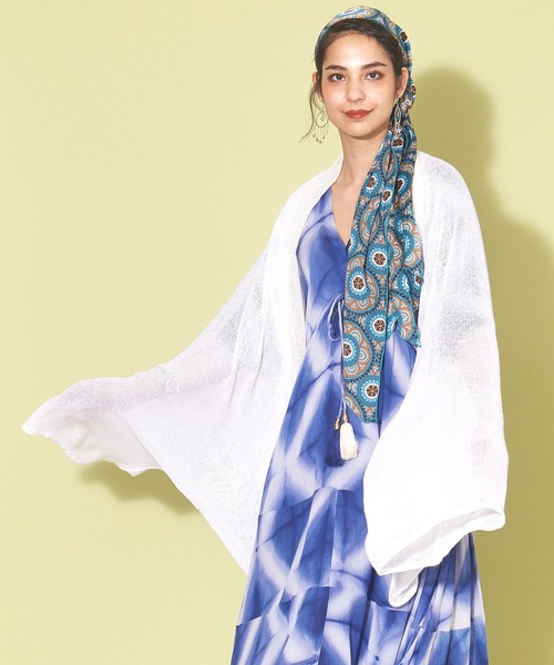 チャイハネ（チャイハネ）の「【チャイハネ】ブクラショールカーディガン（カーディガン/ボレロ・レディース・ベージュ/ブラック/グリーン/ホワイト・FREE）」の2枚目の写真