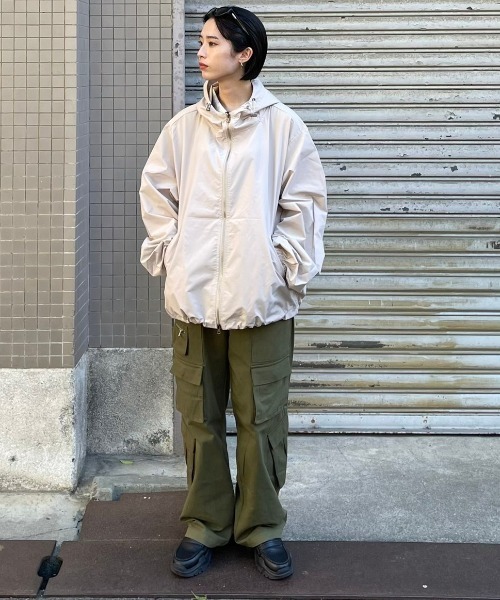 ジャケット・アウター Chikashitsu +hooded cropped fur blouson Chikashitsu +】unisex cropped hooded blouson（ブルゾン